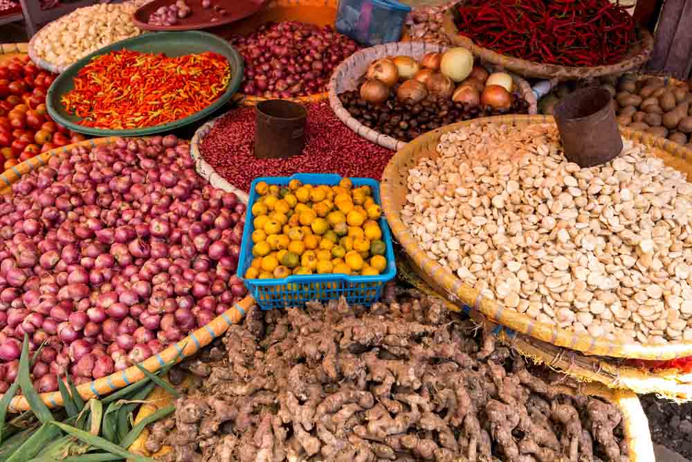 Spices & flavors on the traditional market in Tomohon in North Sulawesi.